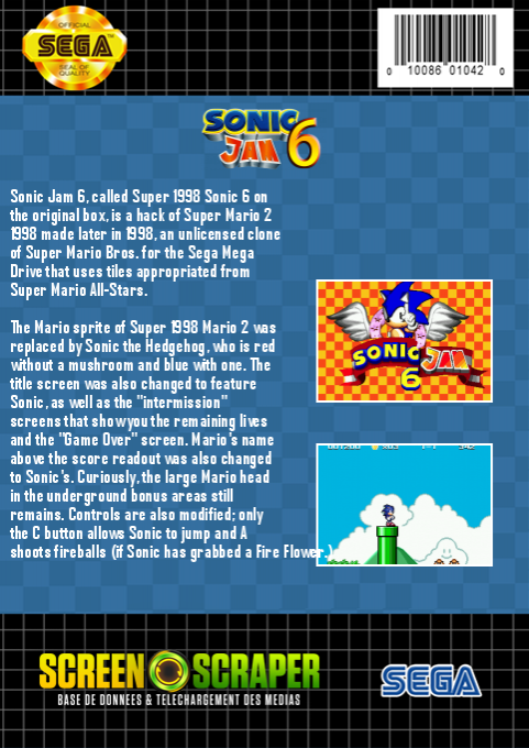 Sonic Jam 6 — box-2D-back (SS)