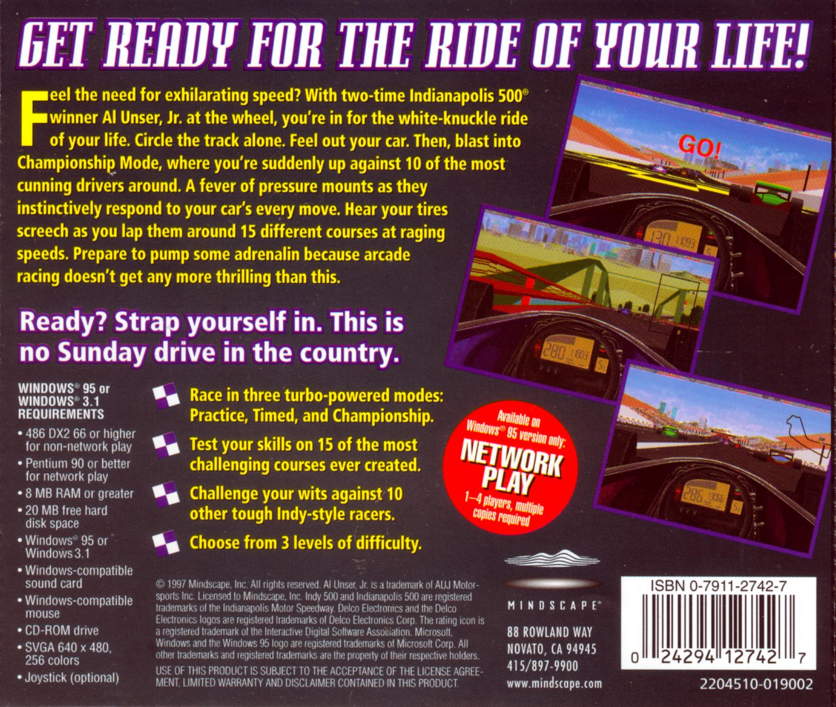 Al Unser, Jr. Arcade Racing — box-2D-back (CUS)