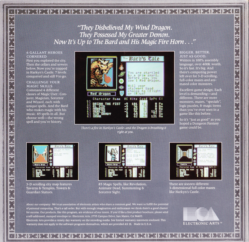 Bard's Tale, The — box-2D-back (US)