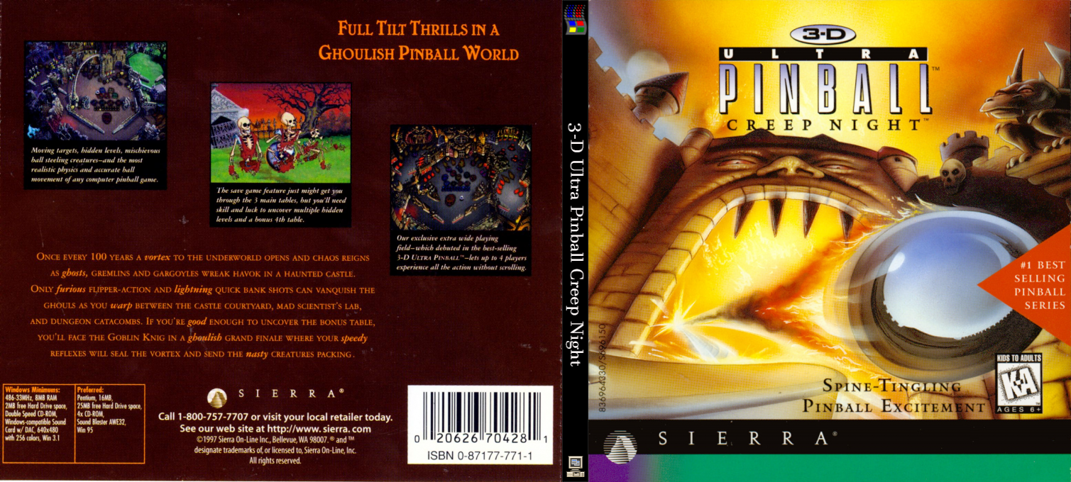 3-D Ultra Pinball: Creep Night — box-texture (CUS)