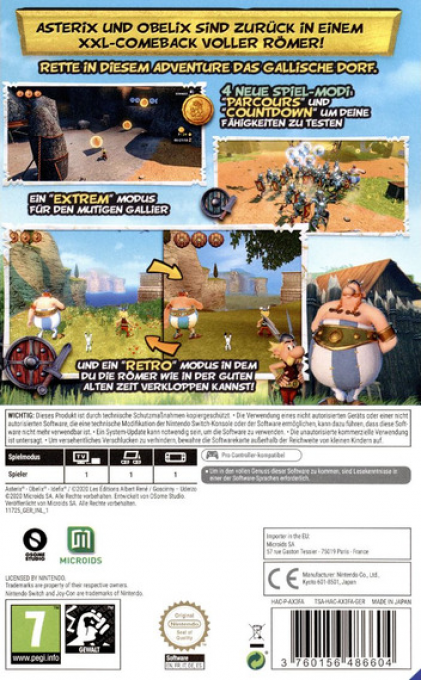 Asterix & Obelix XXL: Romastered — box-2D-back (DE)