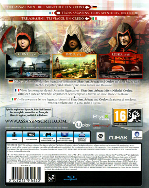 Assassin's Creed Chronicles — box-2D-back (EU)