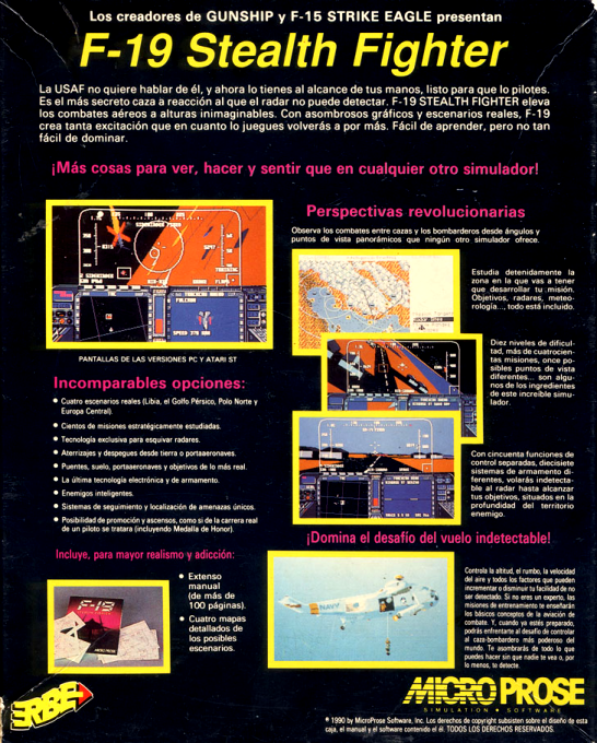 F-19 Stealth Fighter — box-2D-back (SP)