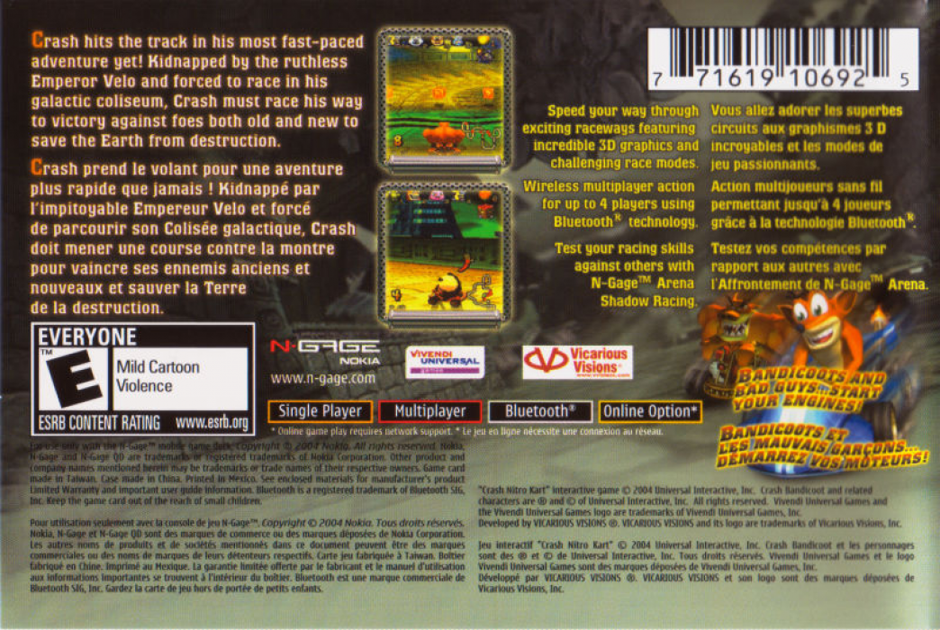 Crash Nitro Kart — box-2D-back (US)