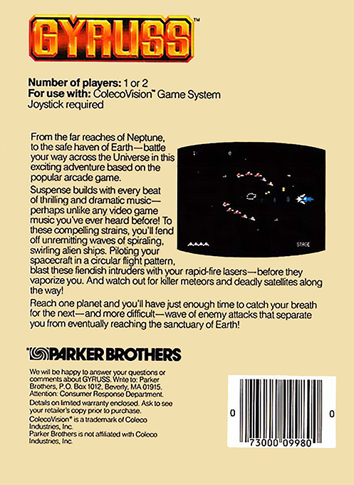Gyruss — box-2D-back (US)