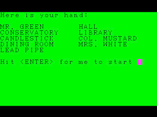 Color Computer Clue — ss (WOR)