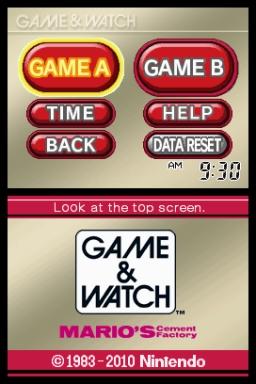 Game and Watch - Mario's Cement Factory — sstitle (WOR)