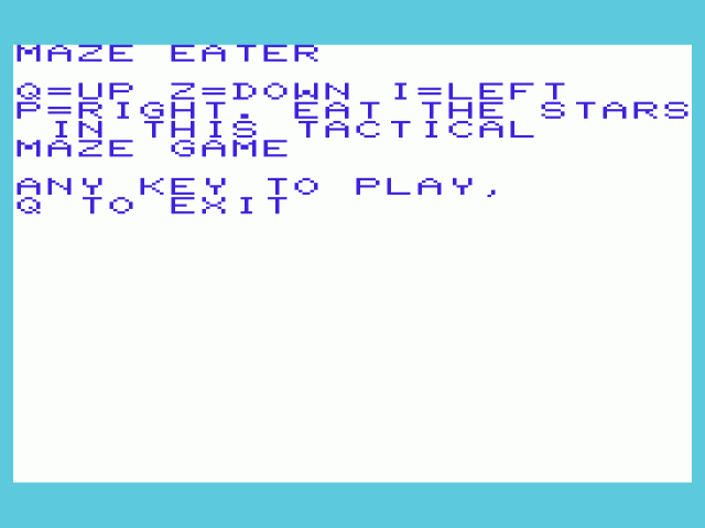 Maze Eater — sstitle (WOR)