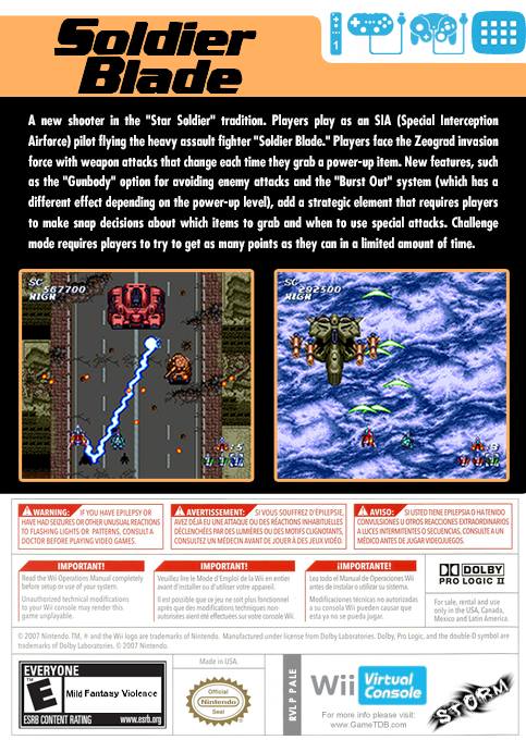 Soldier Blade — box-2D-back (US)