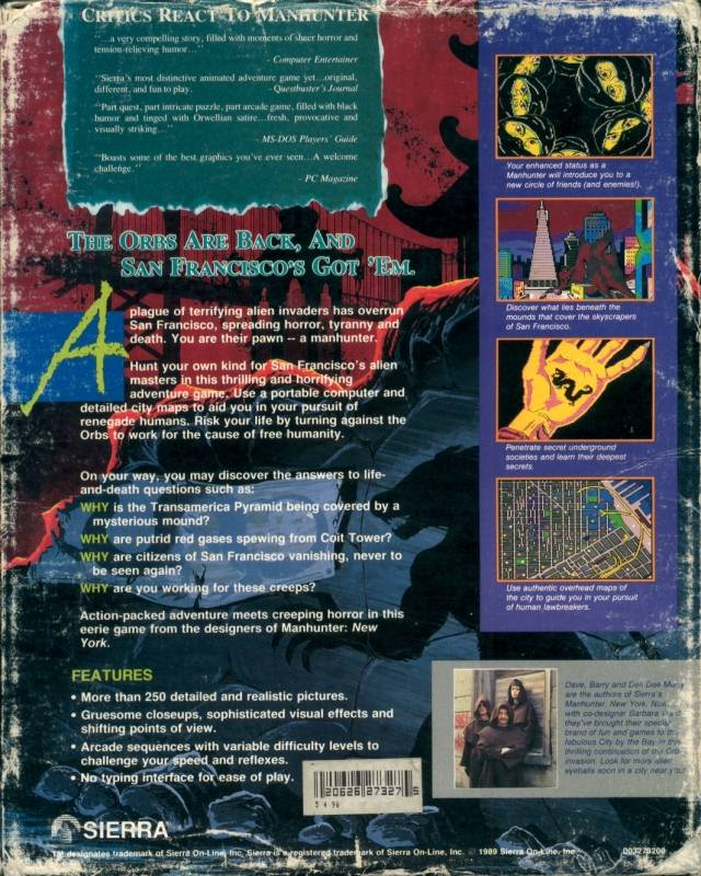 Manhunter 2 - San Francisco — box-2D-back (WOR)