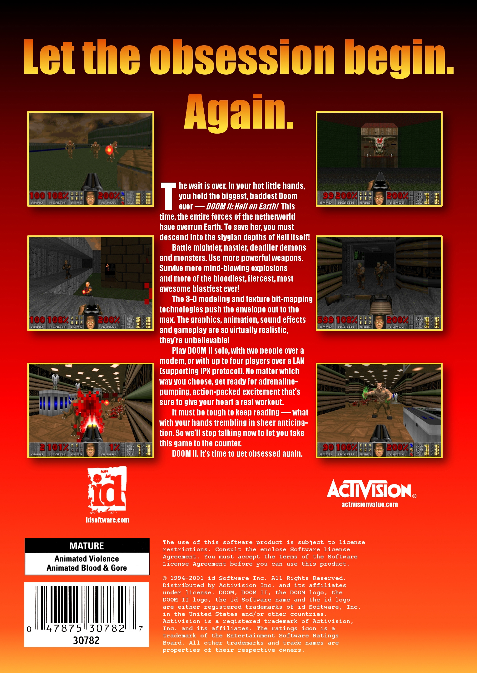 Doom 2 Hell On Earth — box-2D-back (US)