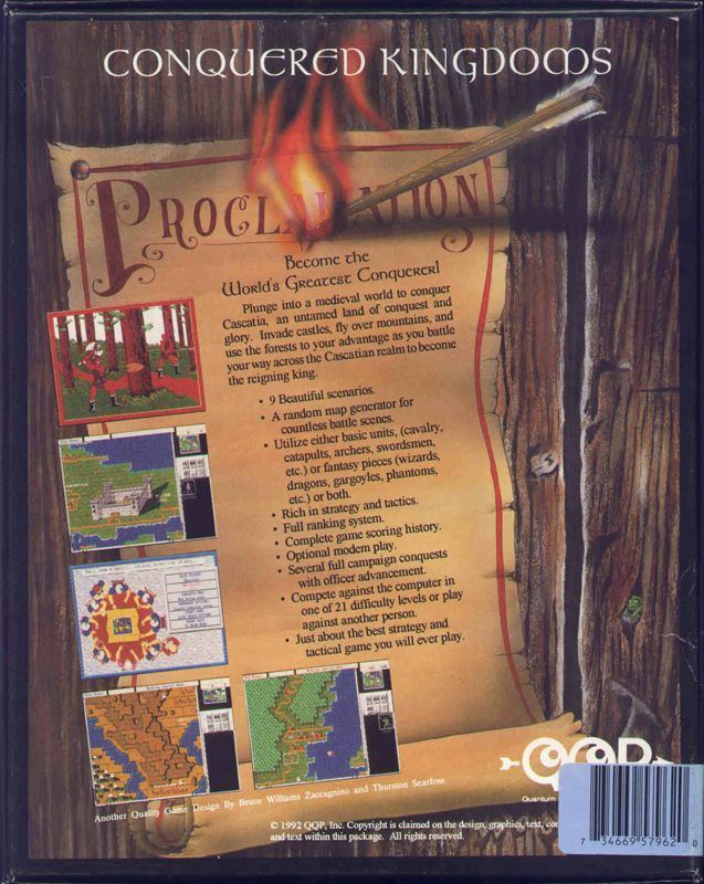 Conquered Kingdoms — box-2D-back (US)