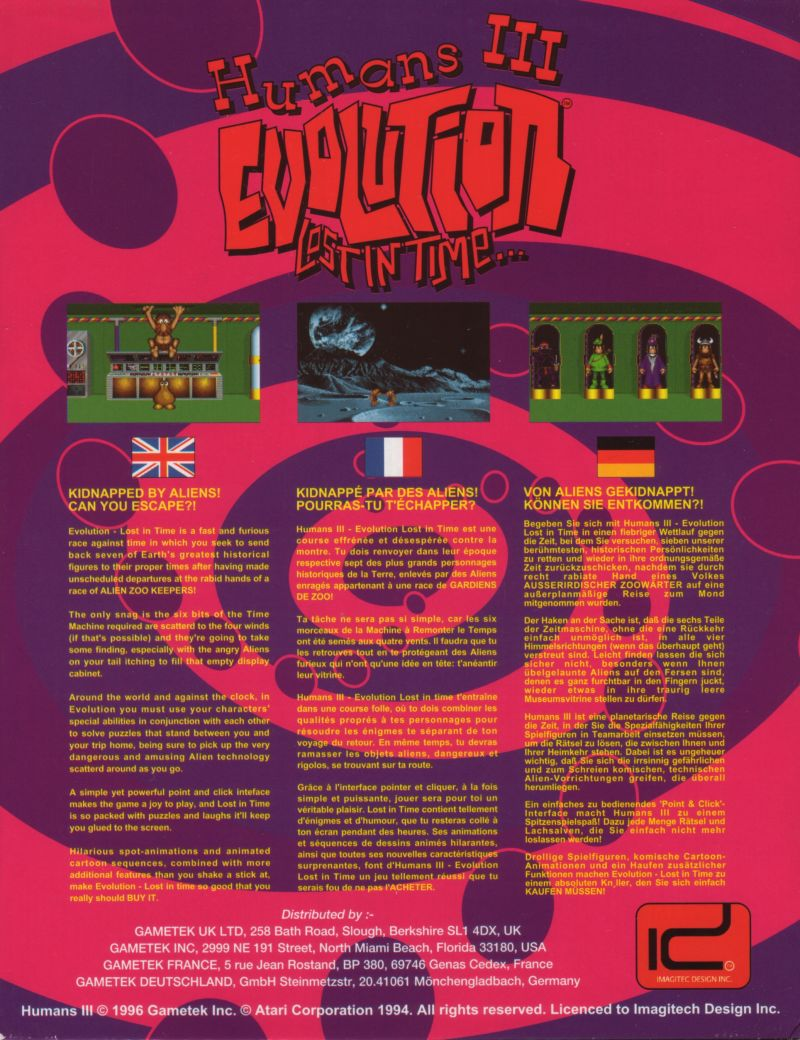 Humans 3 - Evolution - Lost In Time — box-2D-back (EU)