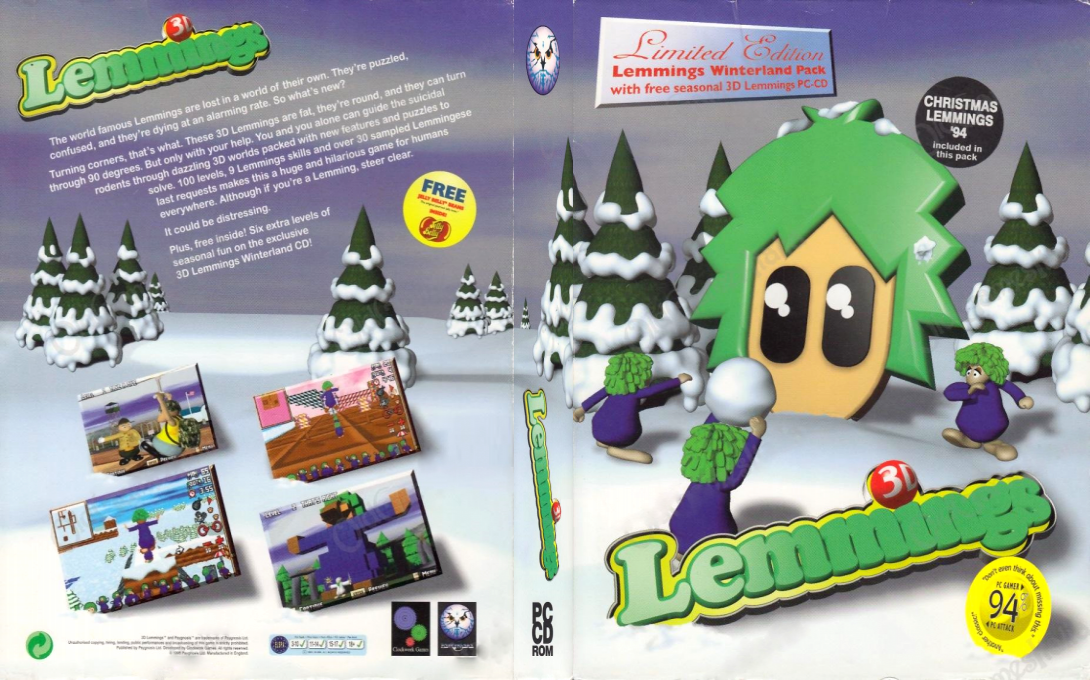 3D Lemmings Winterland — box-texture (EU)