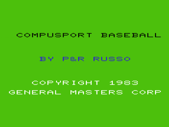 Compusport Baseball — sstitle (WOR)