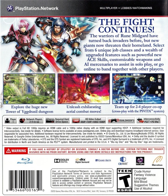 Ragnarok Odyssey Ace — box-2D-back (US)