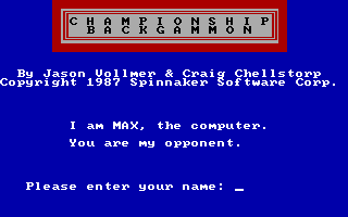 Championship Backgammon — sstitle (US)