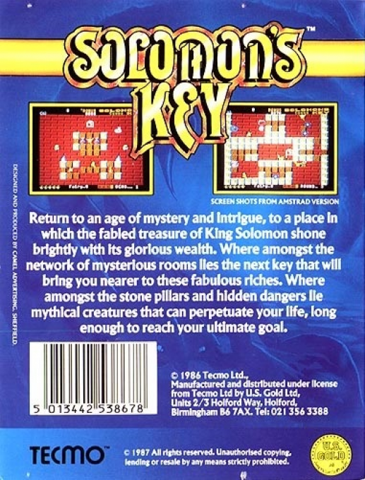 Solomon's Key — box-2D-back (EU)