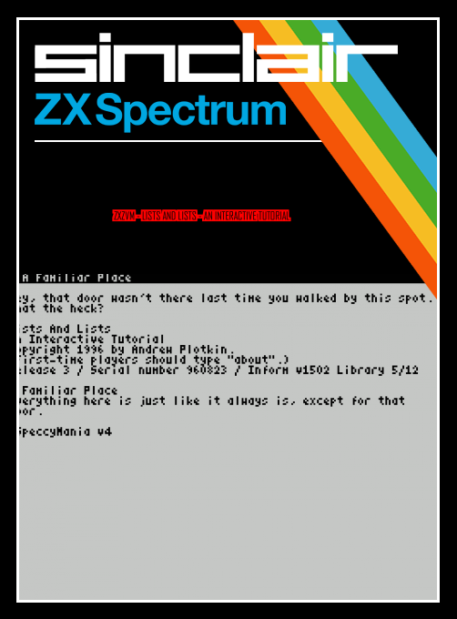ZxZvm - Lists and Lists - An Interactive Tutorial box art