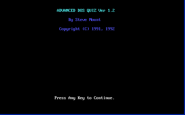 Advanced DOS Quiz — sstitle (WOR)