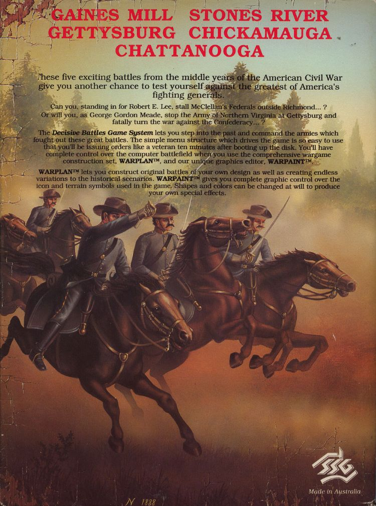 Decisive Battles Of The American Civil War, Vol. 2 — box-2D-back (US)
