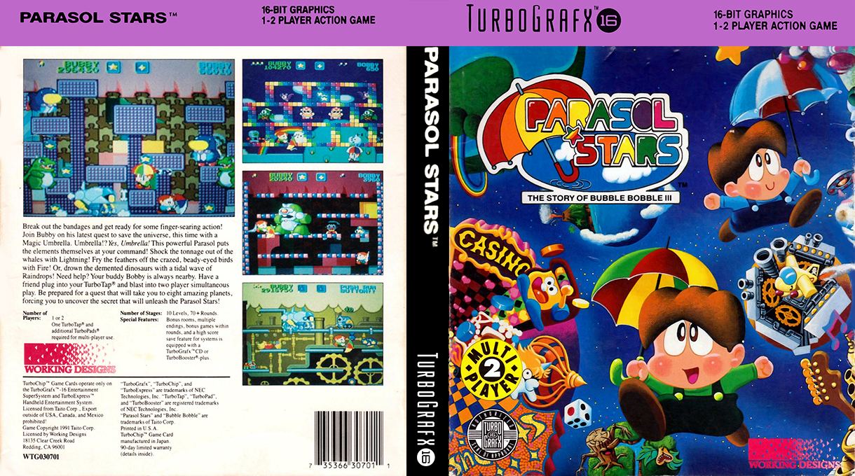 Parasol Stars - The Story of Bubble Bobble III — box-texture (US)