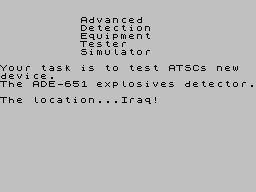 Advanced Detection Equipment Tester Simulator — sstitle (WOR)