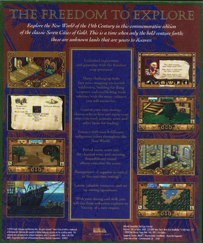 Seven Cities of Gold - Commemorative Edition — box-2D-back (US)