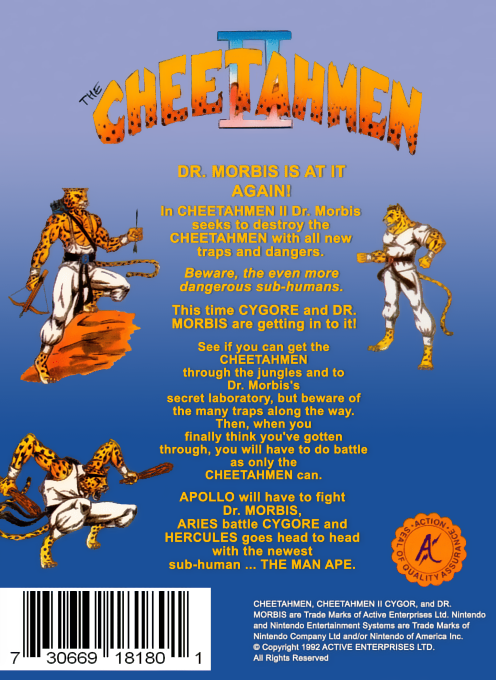 Cheetahmen II — box-2D-back (US)
