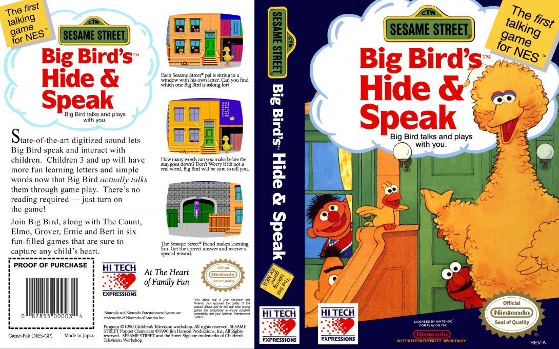 Sesame Street - Big Bird's Hide And Speak — box-texture (US)