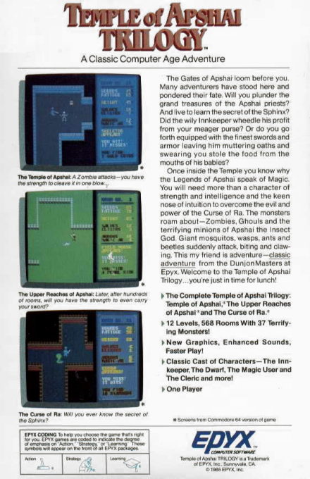 Temple of Apshai Trilogy, The — box-2D-back (US)
