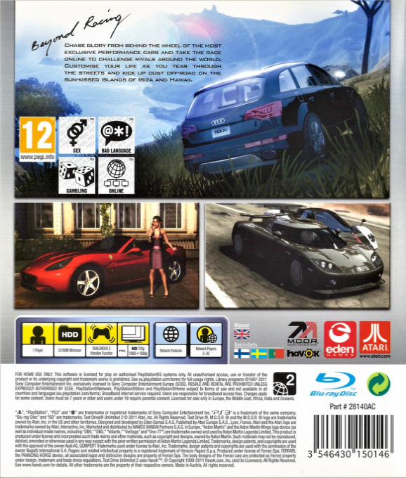 Test Drive Unlimited 2 — box-2D-back (EU)
