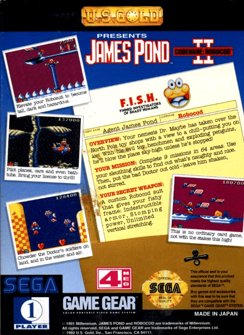 James Pond 2 - Codename - Robocod — box-2D-back (US)