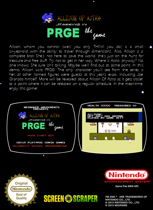 Allison of Astra Starring in PRGE the Game — box-2D-back (SS)