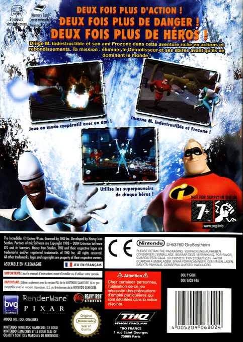 Disney-Pixar Mr. Incredible - Kyouteki Underminer Toujou — box-2D-back (FR)