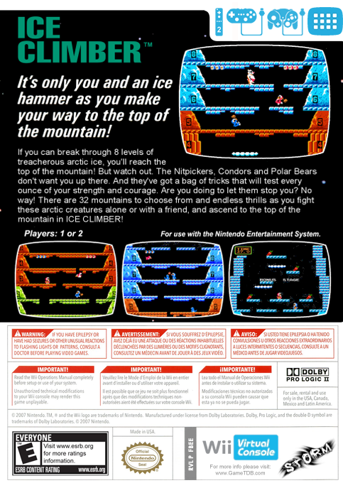 Ice Climber — box-2D-back (US)