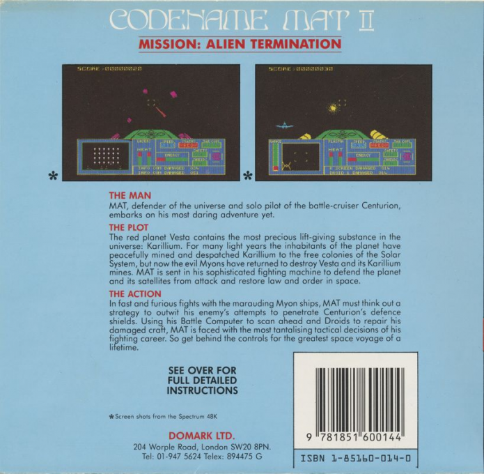 Codename Mat 2 — box-2D-back (EU)