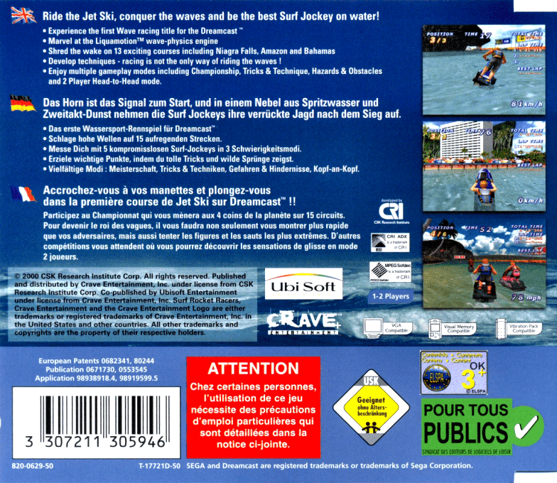 Power Jet Racing 2001 — box-2D-back (EU)