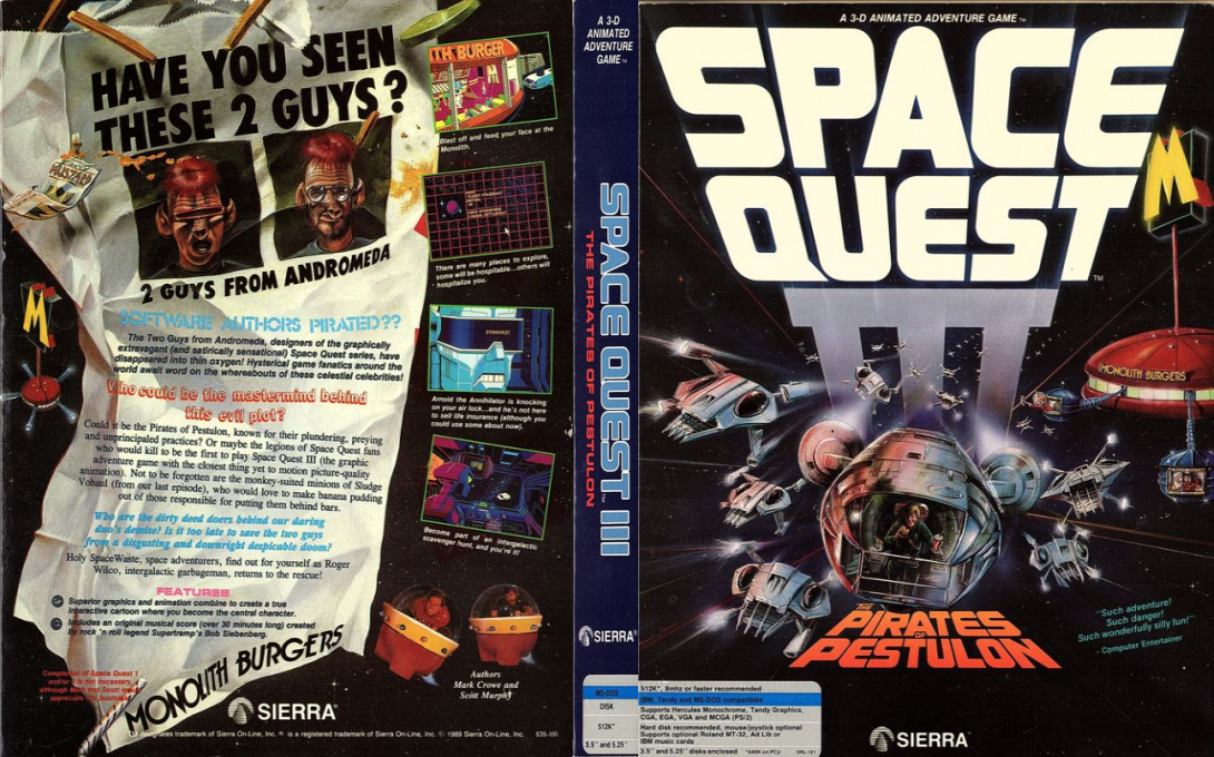 Space Quest 3 - The Pirates Of Pestulon — box-texture (US)