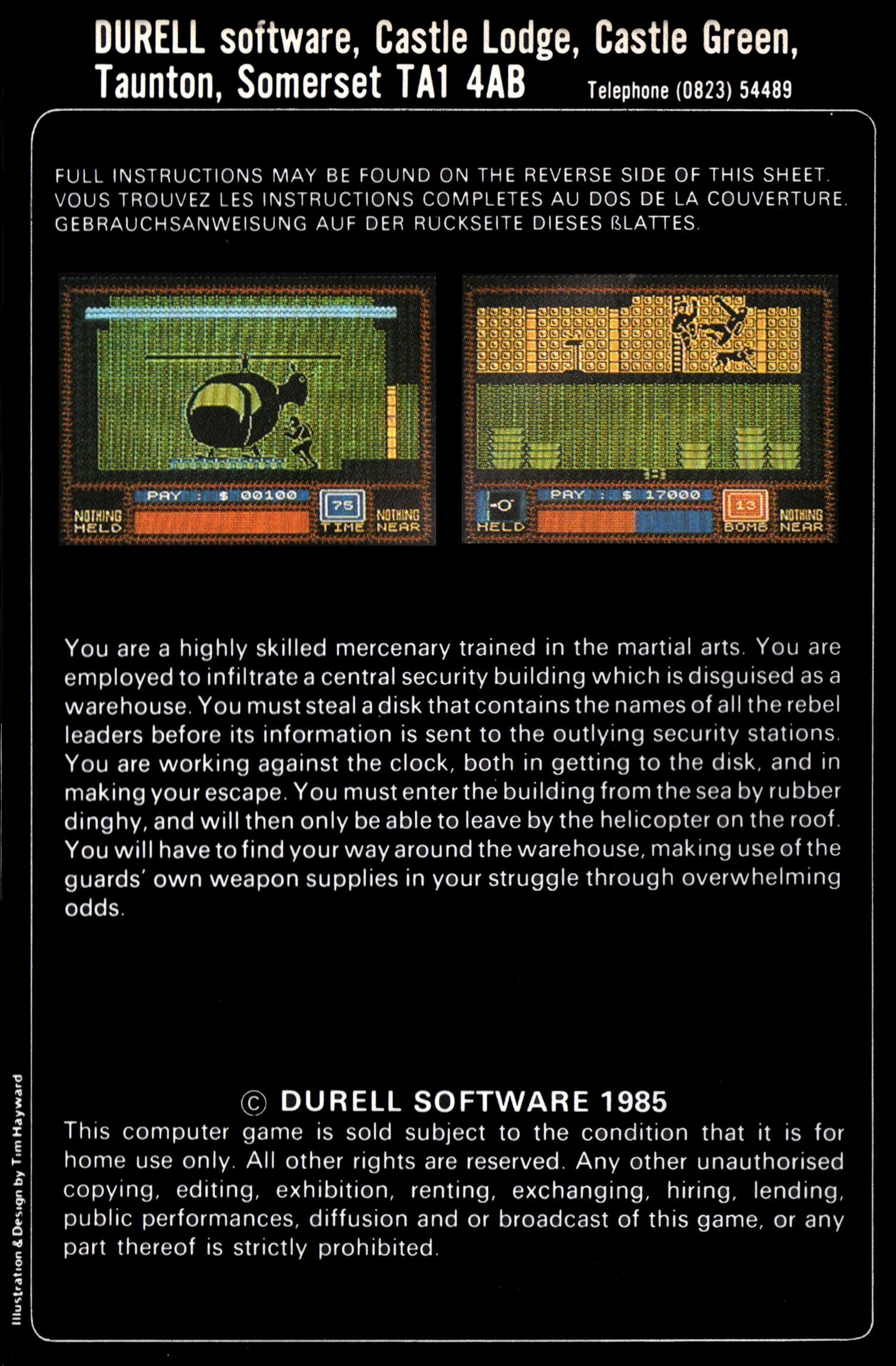 Saboteur — box-2D-back (EU)
