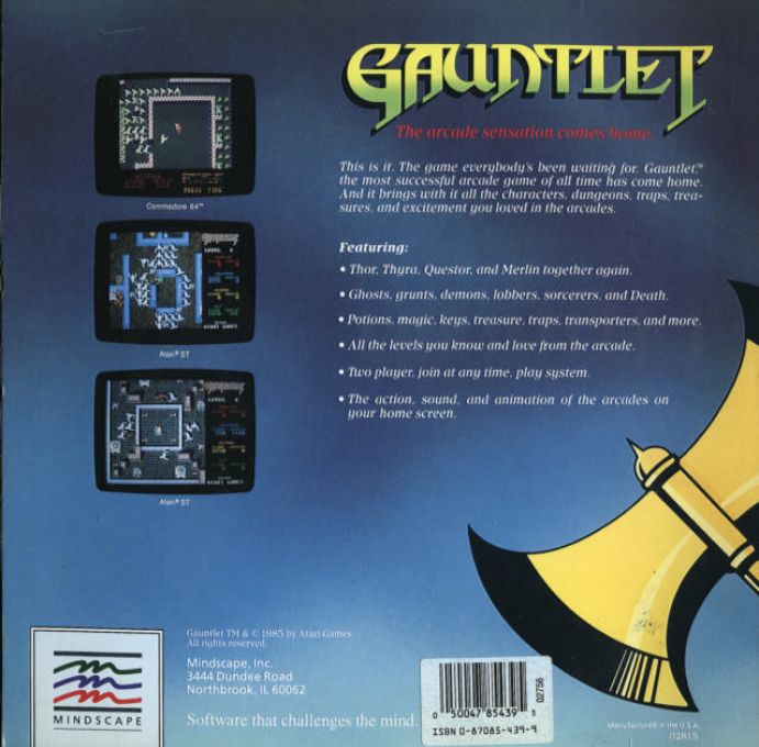 Gauntlet — box-2D-back (US)