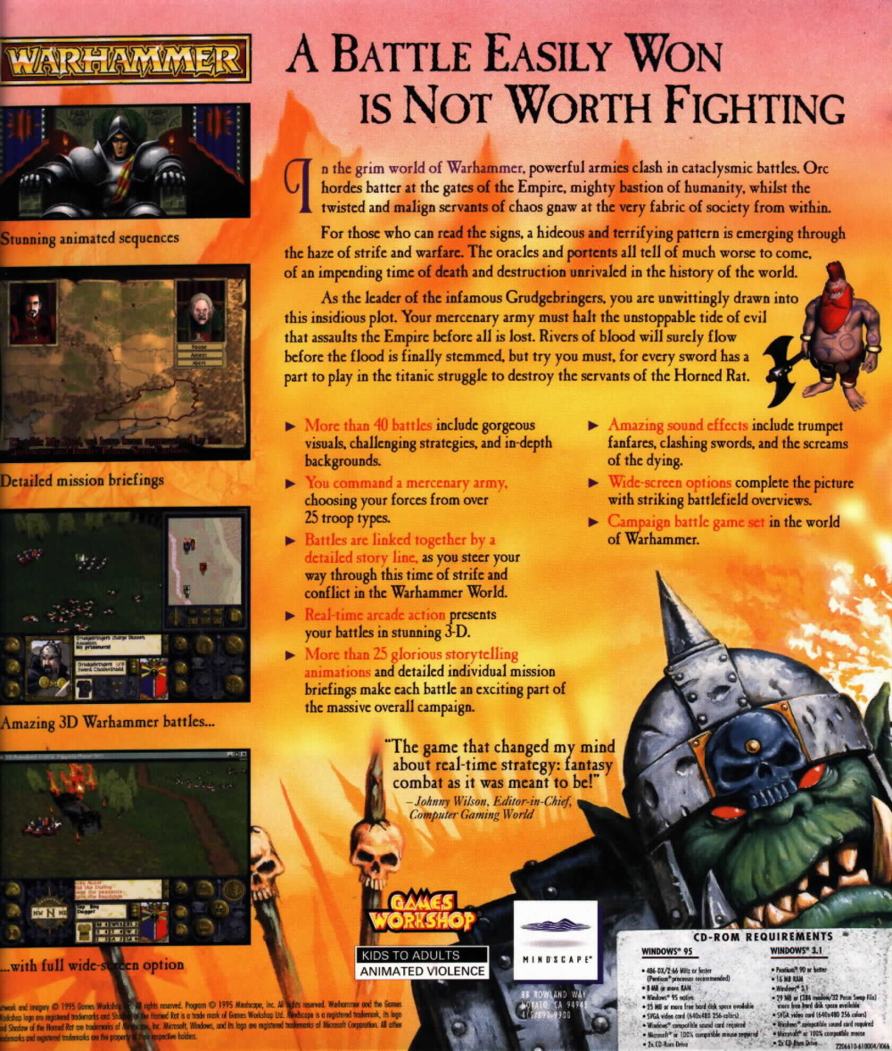 Warhammer: Shadow of the Horned Rat — box-2D-back (WOR)