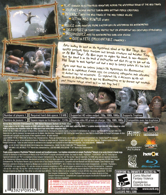 Where the Wild Things Are — box-2D-back (CA)