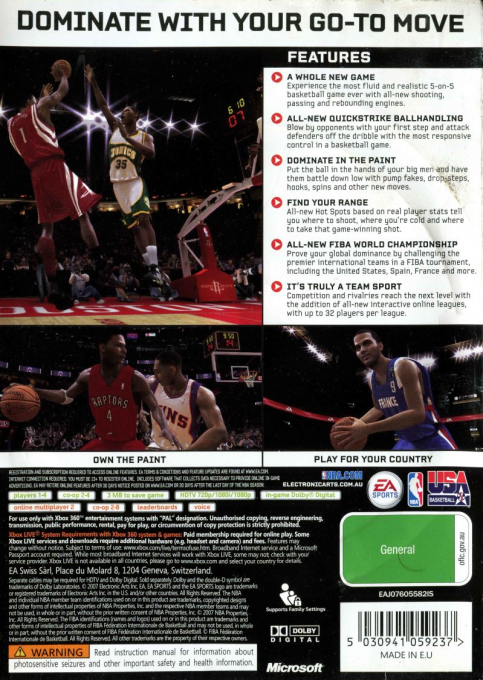 NBA Live 08 — box-2D-back (AU)