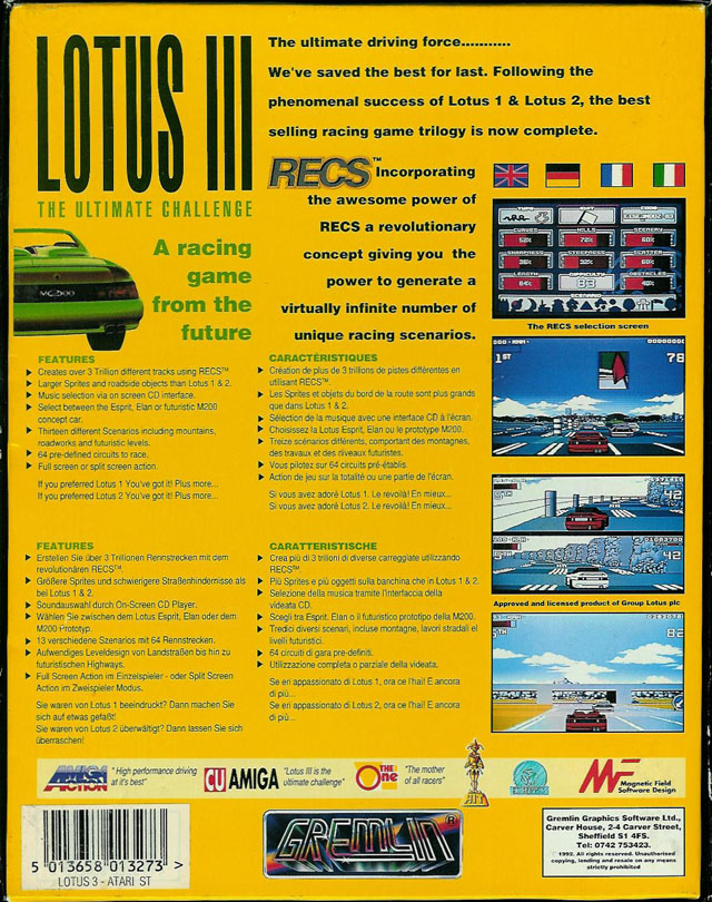 Lotus 3 - The Ultimate Challenge — box-2D-back (EU)