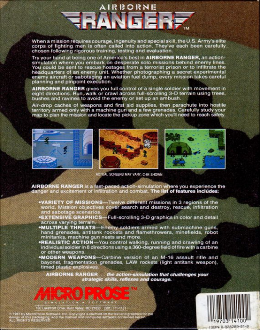 Airborne Ranger — box-2D-back (US)