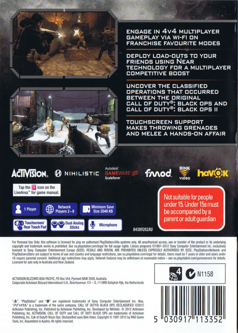Call Of Duty - Black Ops Declassified — box-2D-back (US)