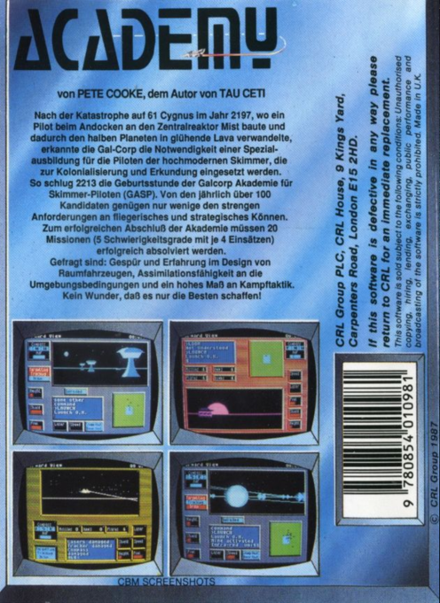 Academy - Tau Ceti II — box-2D-back (EU)