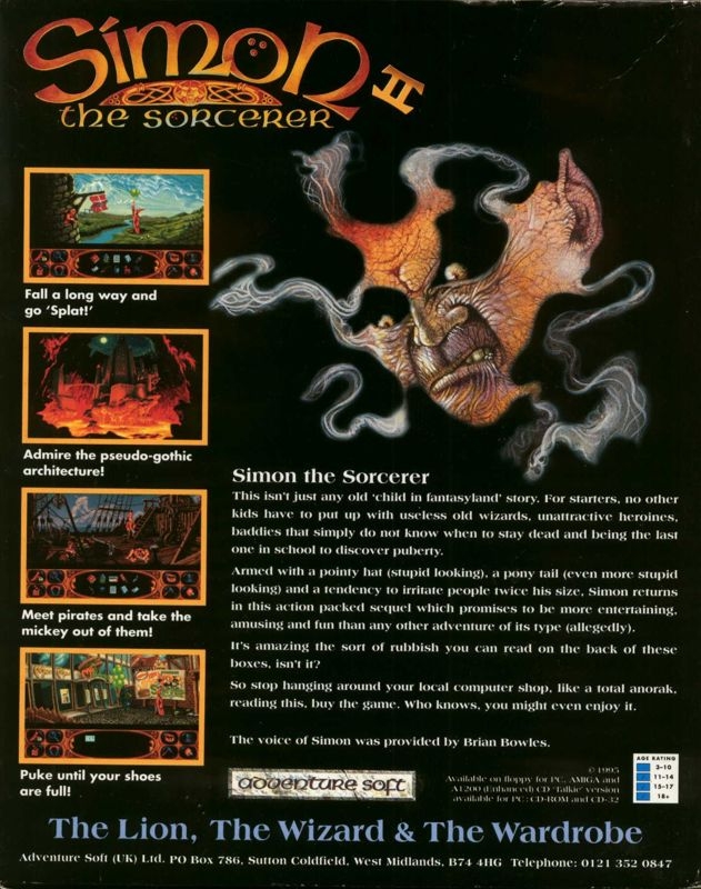 Simon The Sorcerer 2 - The Lion, The Wizard And The Wardrobe — box-2D-back (EU)