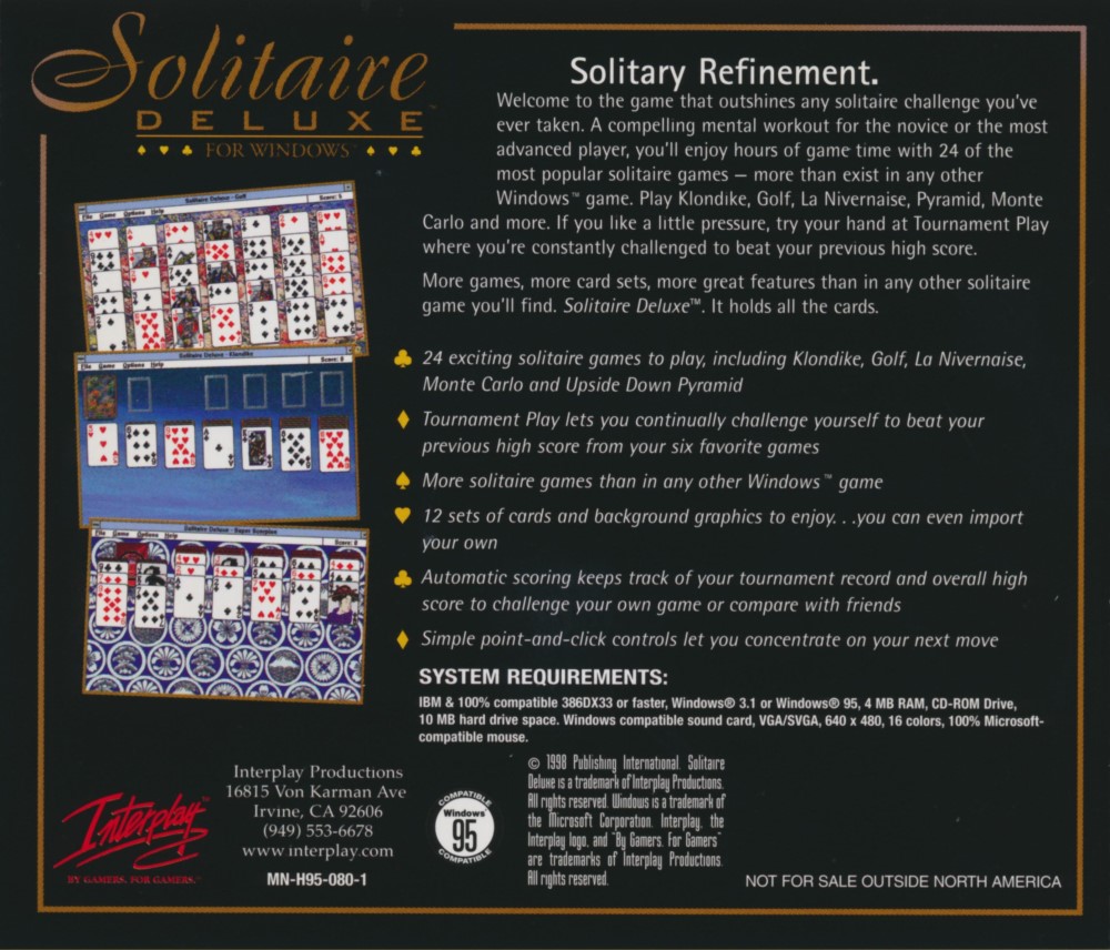 Solitaire Deluxe — box-2D-back (WOR)